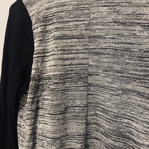 R2D Black & Gray Color Block Waterfall Draped Front Opened Cardigan Women Sz S - Picture 7 of 7